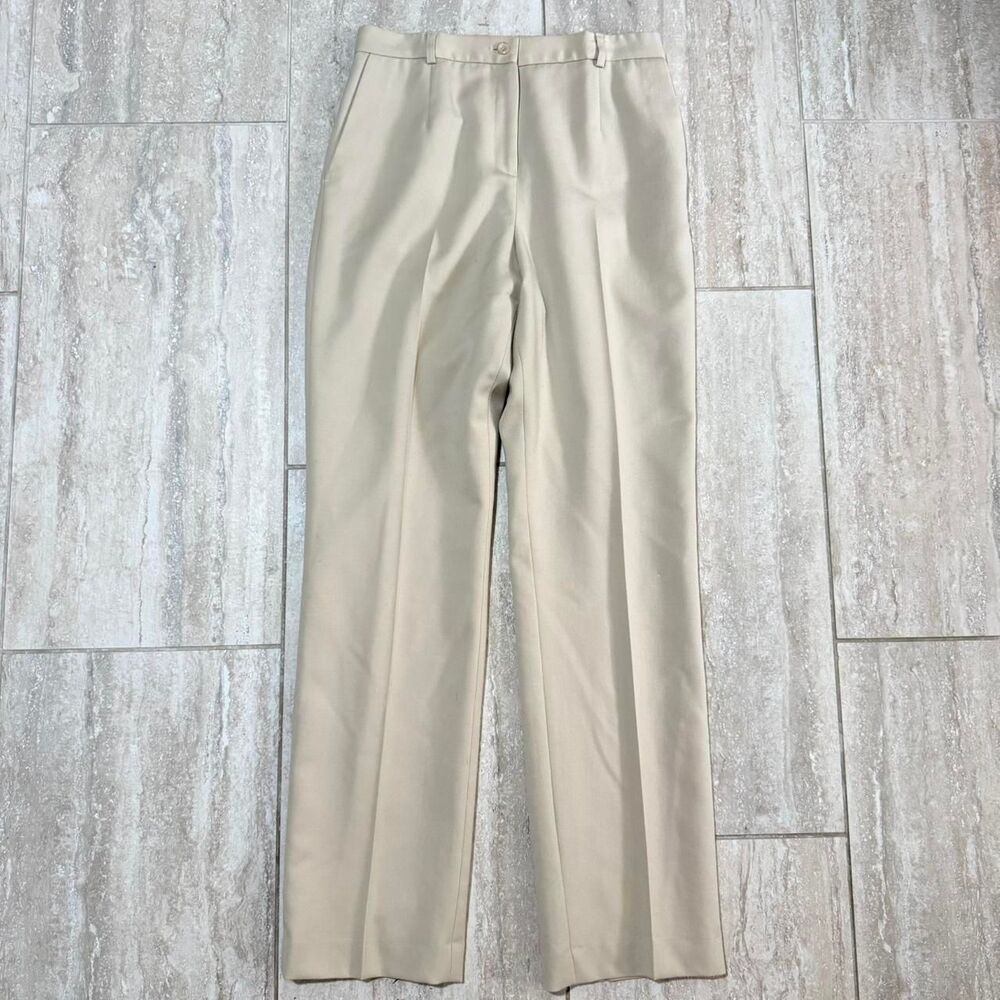 VTG Pendleton Wool Trousers Cream Beige Size 4 Pants Office Siren Light Academia